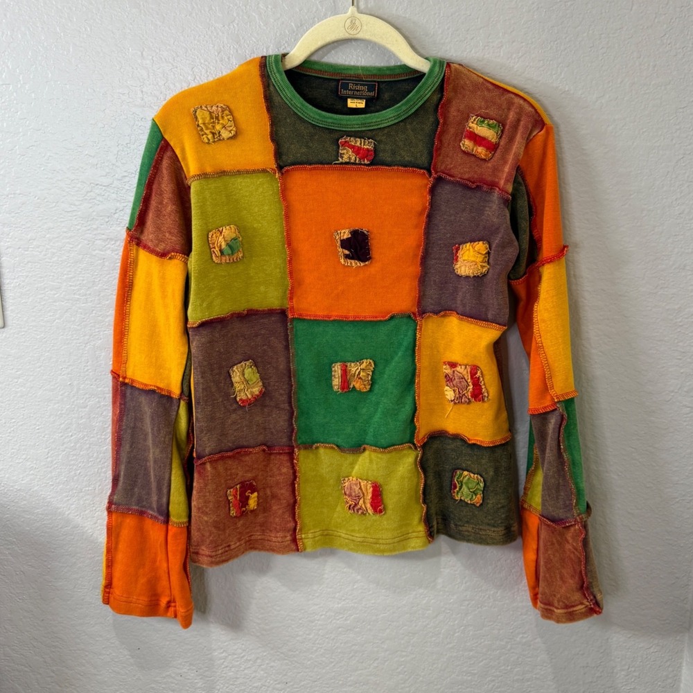 Rising International Top Multicolor Y2K Patchwork Embroidered Y2K Boho Nepal L